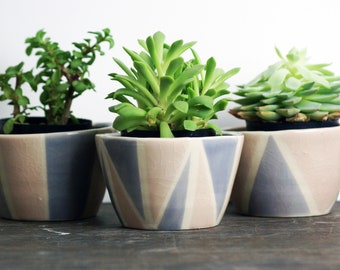 Ceramic Geometric Serving Bowls and Pots | Handmade, Unique Ceramic Dip and Serving Bowls, Multi-Purpose Bowls