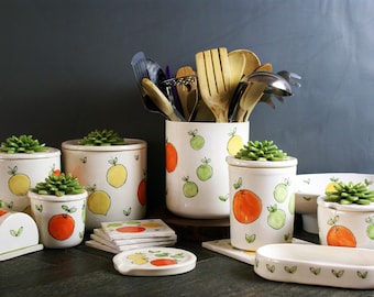 Handmade Citrus Mix Ceramic Kitchen Decor Set | Lemon, Orange, Lime Dishes