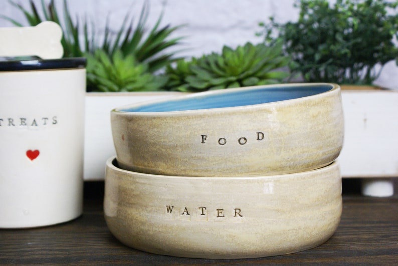 Personalized Pet Bowls Handmade Food Bowl, Ceramic Dog Bowl, Custom Cat Bowl image 1