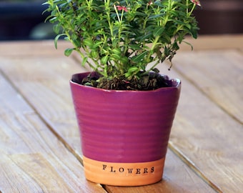 Personalized Terra Cotta Pots | Stamped Herbs Handmade Ceramic Planters