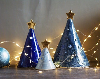 PREORDER Ceramic Christmas Tree Tea Light Cover | Handmade Holiday Candle Holder