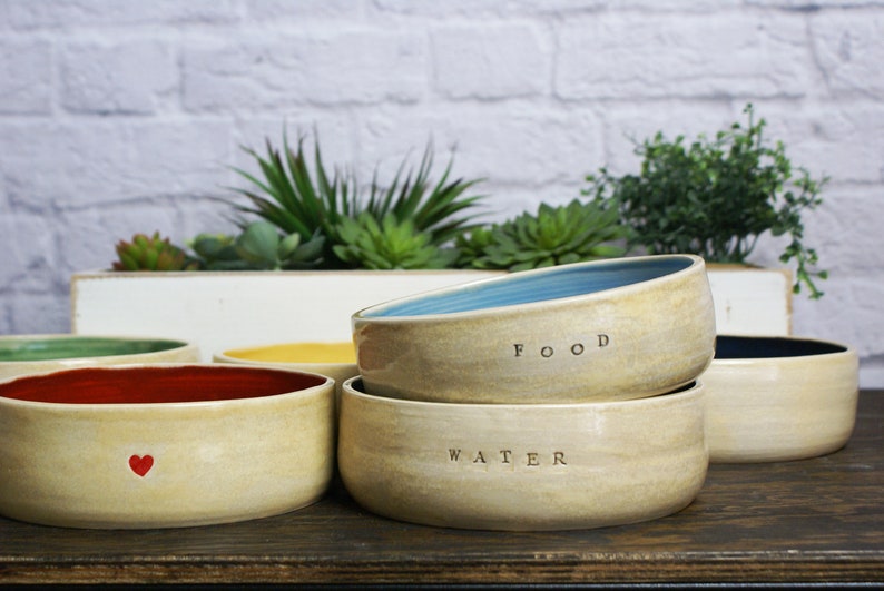 Personalized Pet Bowls Handmade Food Bowl, Ceramic Dog Bowl, Custom Cat Bowl image 2