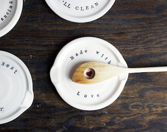 Made with Love Spoon Rests Collection | Handmade, Ceramic Spoon Rest Gift