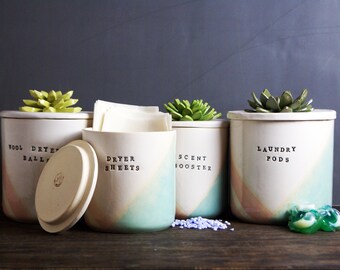 Laundry Ceramic Storage | Handmade Modern Canisters