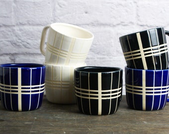 The Strip Collection Latte Mug | Handmade, Ceramic Cup