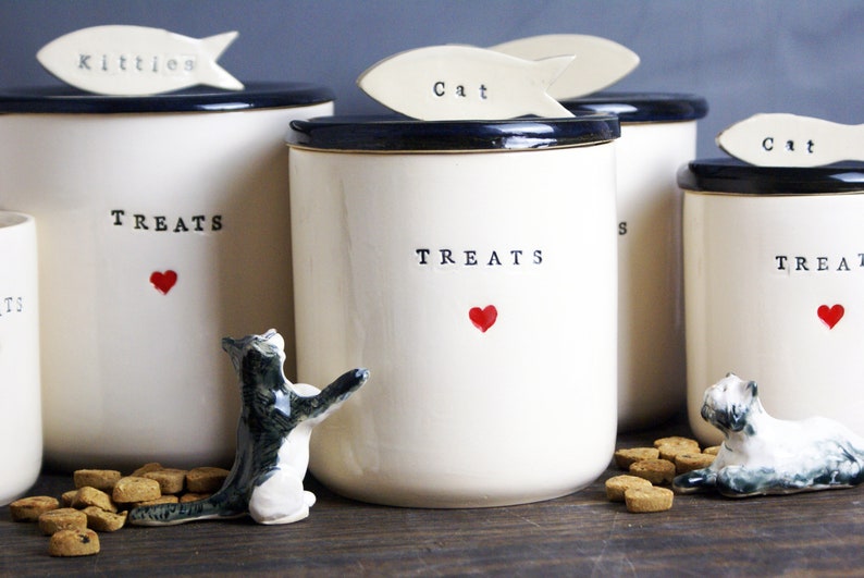 Personalized Ceramic Pet Treats Containers Handmade, Custom Dog and Cat Treats Jars image 6