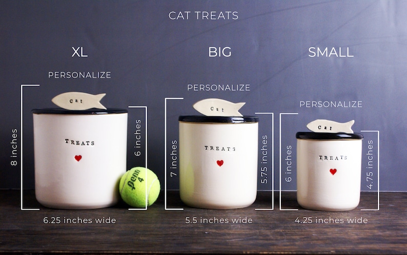 Personalized Ceramic Pet Treats Containers Handmade, Custom Dog and Cat Treats Jars image 3