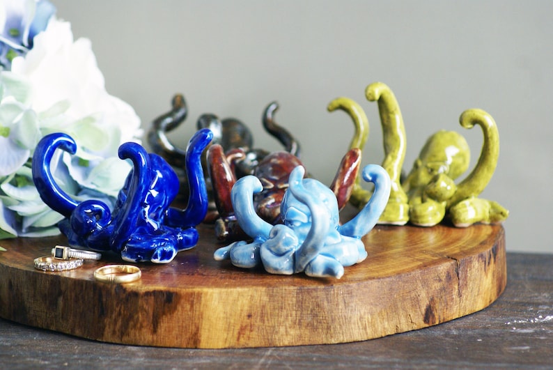 Octopus Ring Holder Handmade Ceramic Ring Holder Etsy