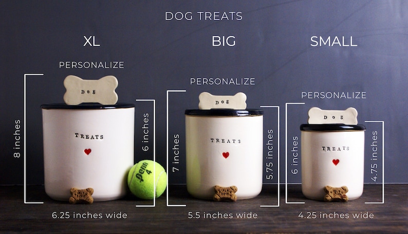 Personalized Ceramic Pet Treats Containers Handmade, Custom Dog and Cat Treats Jars image 2
