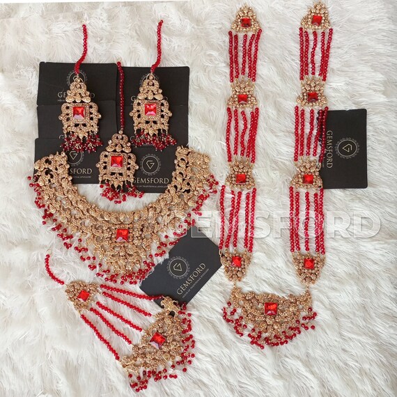 Pakistani bridal jewellery mala set deals