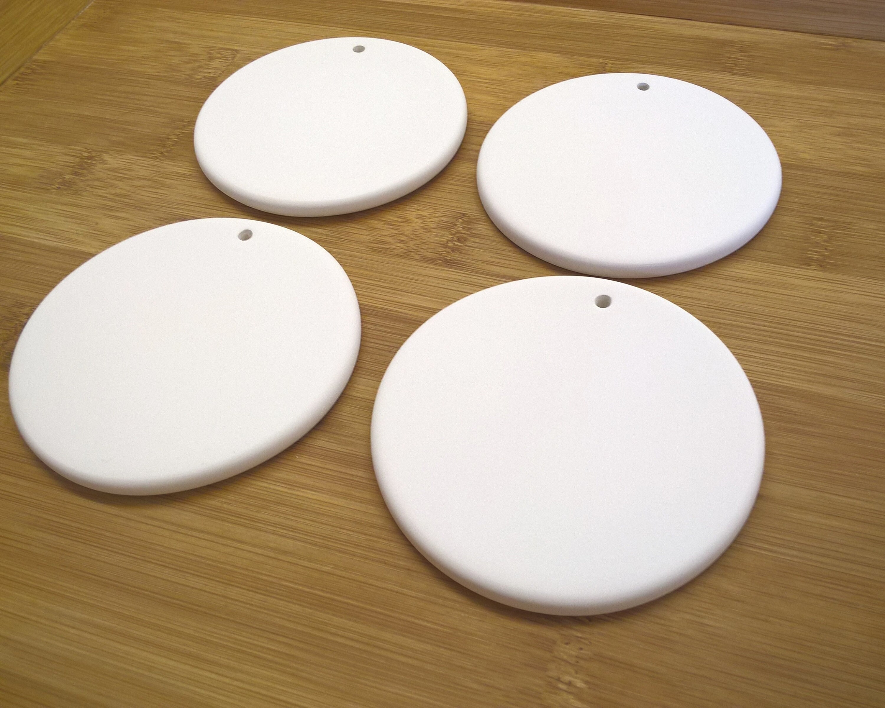4 Round 9cm Ceramic Blanks. for Painting/decoupage/etc Etsy