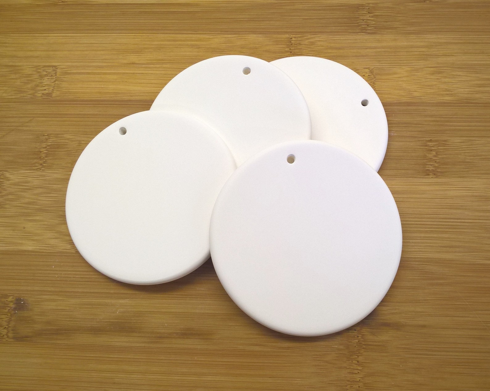 4 Round 9cm Ceramic Blanks. for Painting/decoupage/etc Etsy