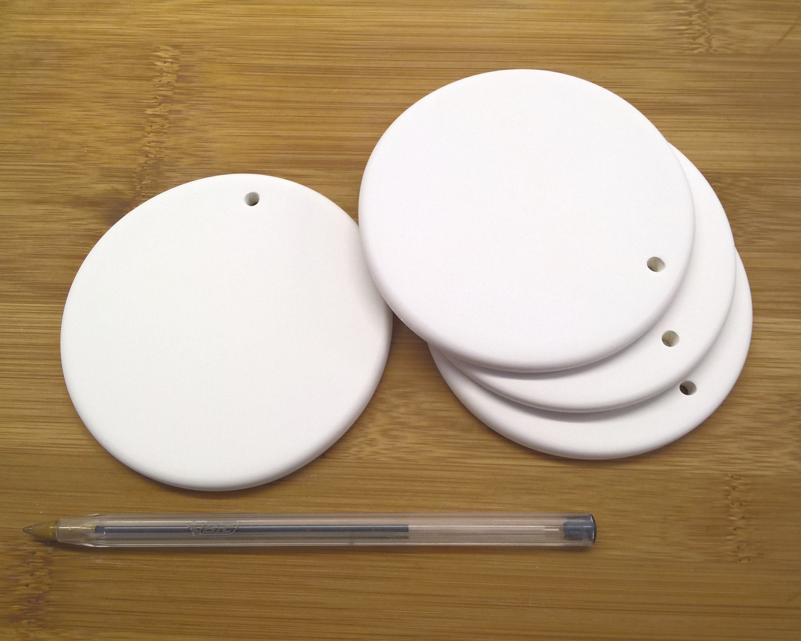 4 Round 9cm Ceramic Blanks. for Painting/decoupage/etc Etsy
