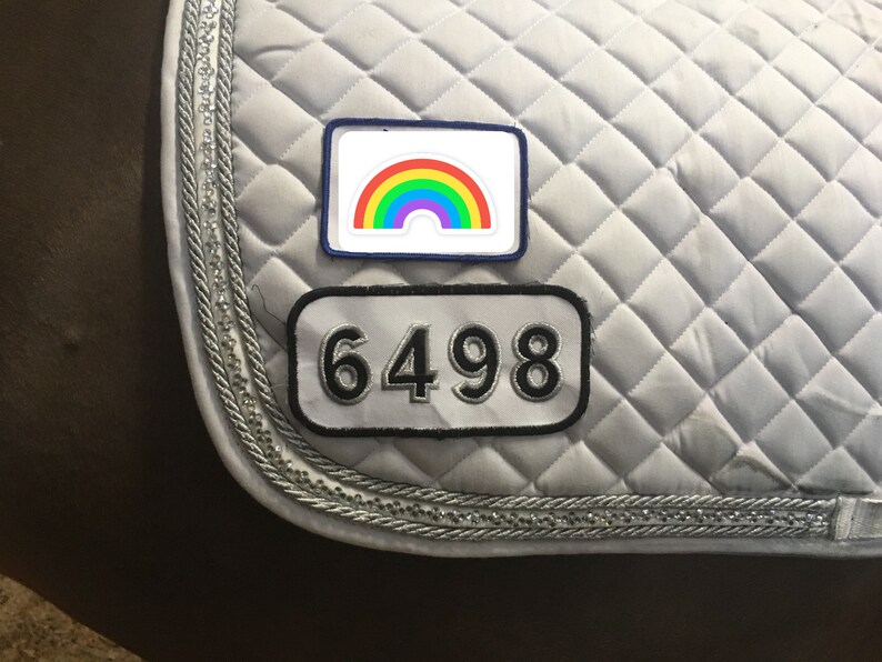 Custom Saddle pad dressage numbers set of 2 Etsy