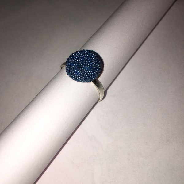 bague fimo bleu marine