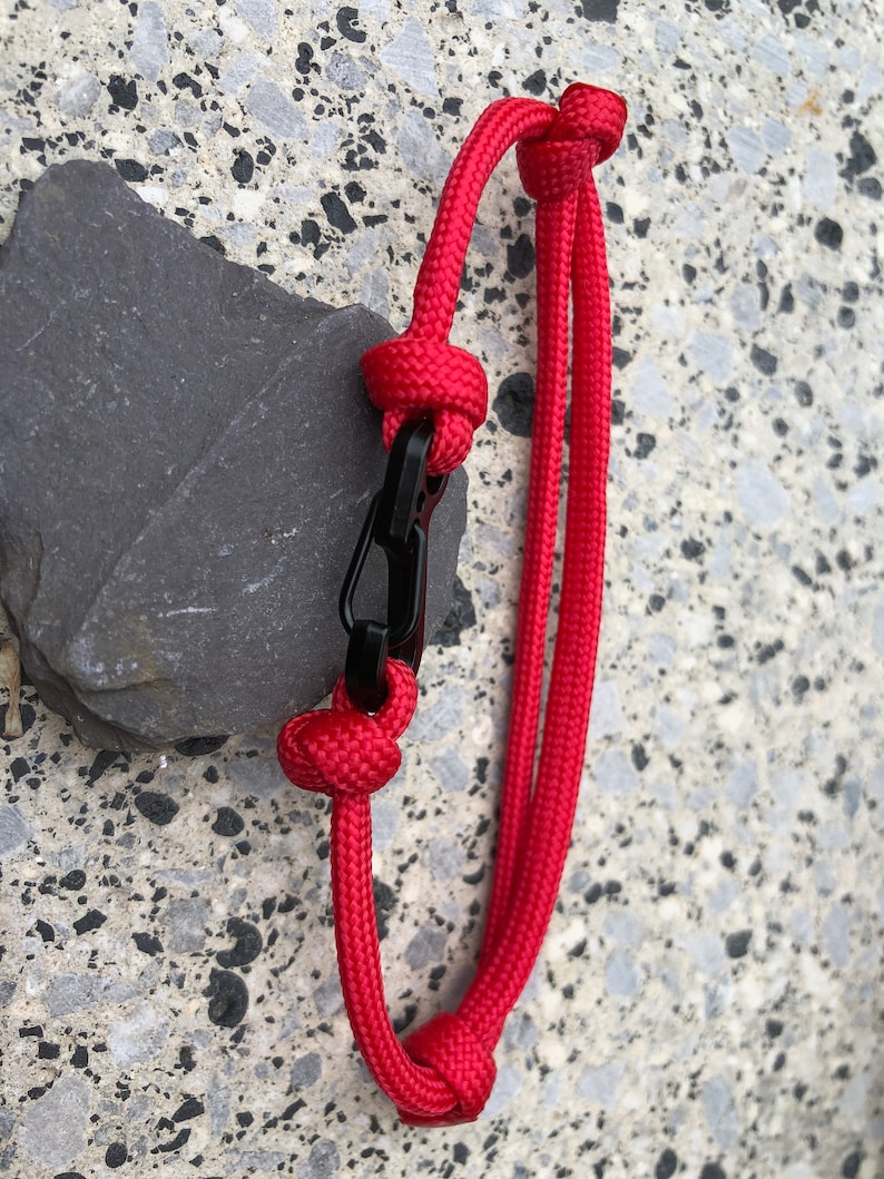 Paracord Carabiner Bracelet Climbing Adjustable Wristband Etsy