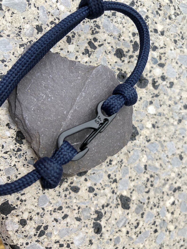 Paracord Carabiner Bracelet Surf Climbing Adjustable Wristband Etsy