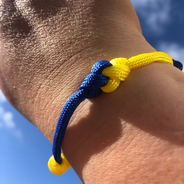 Bracelet couleurs Ukraine - Bleu + Jaune Montrez votre soutien - NO WAR - bracelet paracord