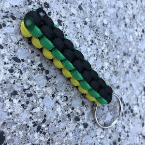 Jamaica Jamaican Paracord Keyring Keychain Key Ring Chain Rasta