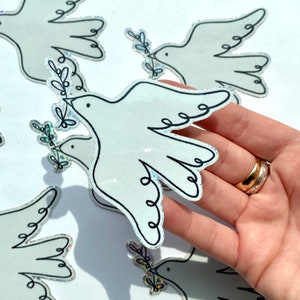 Dove Holographic Vinyl Sticker