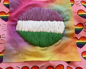 circulaire genderqueer pride queer LGBTQIA+ patch !! :)