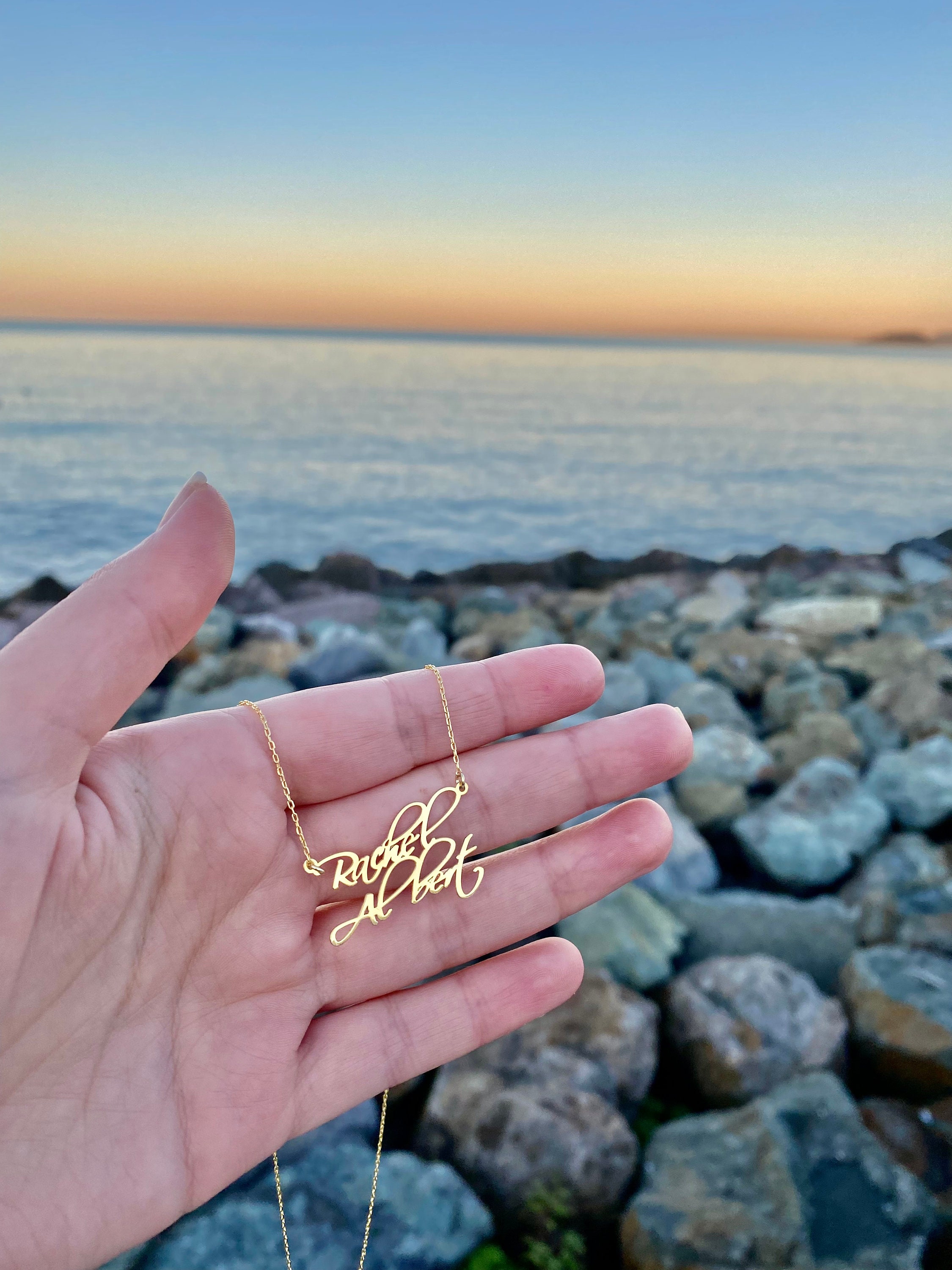 Personalized Name Necklace Two Names Necklace Personalized Etsy