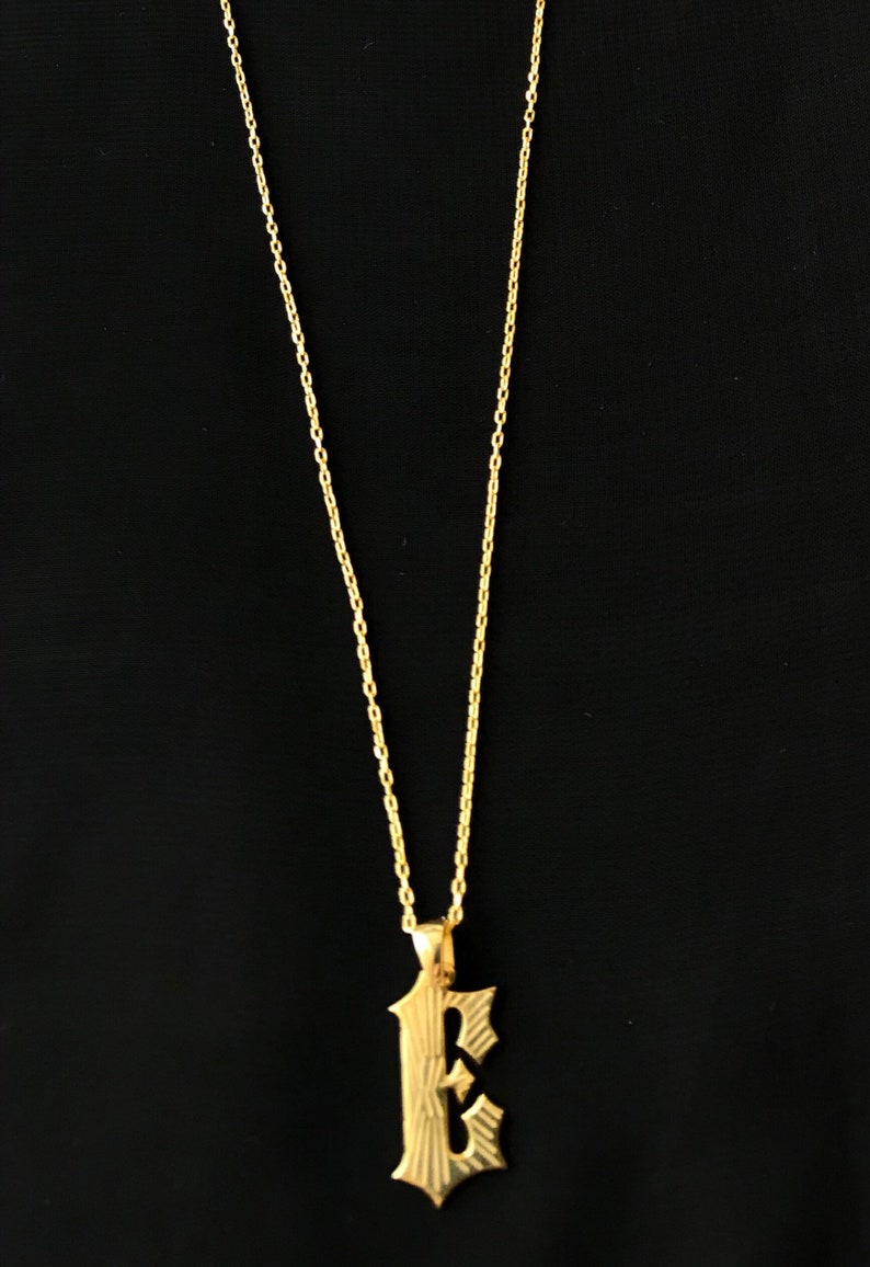Initial Letter Necklace Gold Initial Necklace Custom Etsy