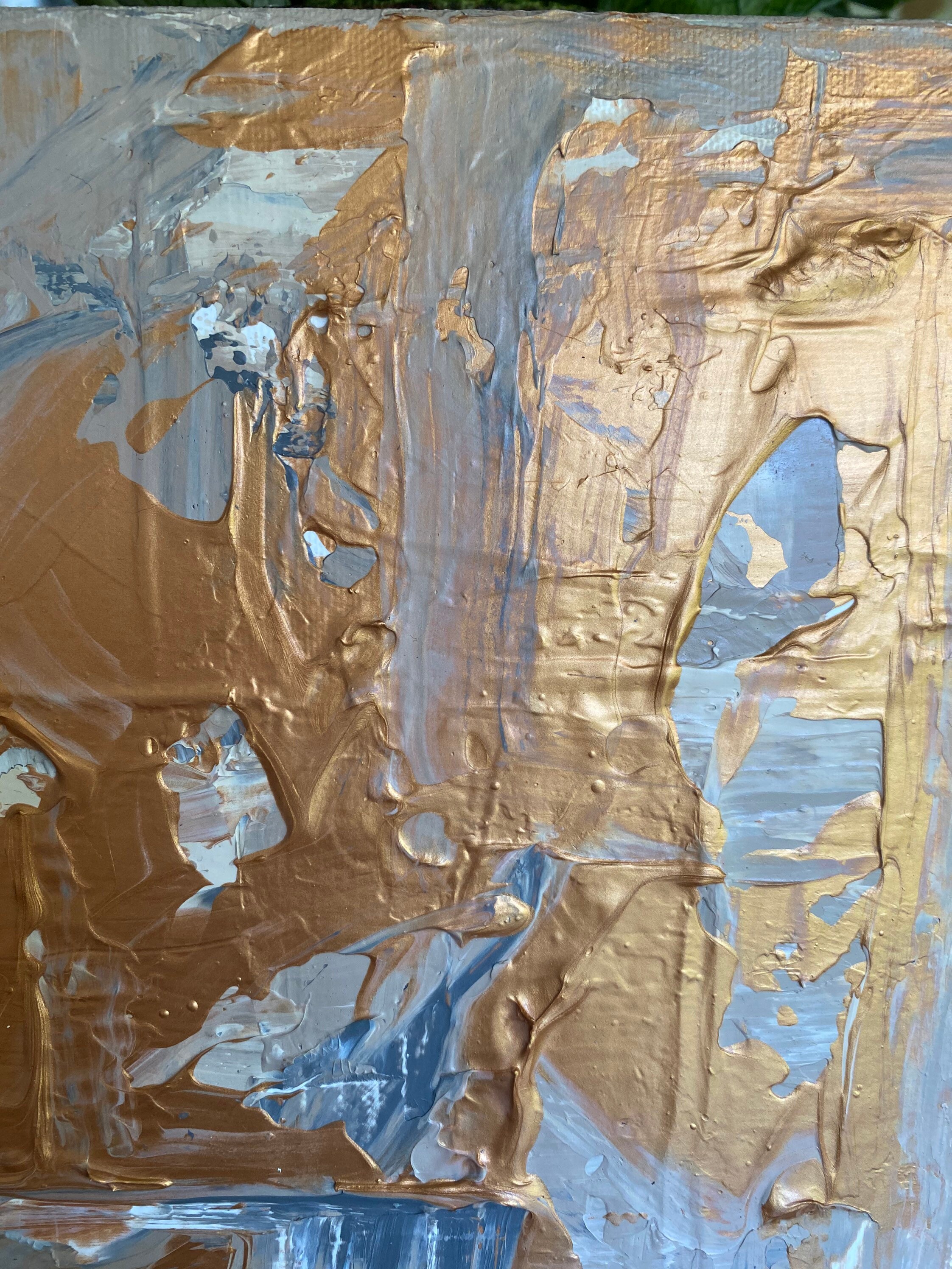 Beautiful Grey and Gold Abstract PaintingWall Art Etsy