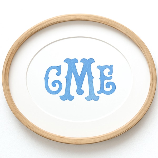 Personalized Monogram Print - Nursery Wall Art - Hand Painted Watercolor Decor for Baby Girl or Boys Room
