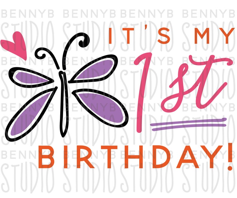 Download 1st Birthday svg Butterfly svg 1st Birthday T-Shirt First ...