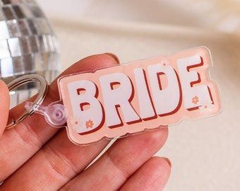 Bride Keychain, Wristlet Keychain, Lanyard Charm, Bachelorette Party Gifts, Bride Accessories Bachelorette, Engagement Gift, Bridal Shower