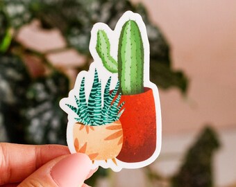 Succulents Sticker, Plant Sticker, Plant Lover Gift, Houseplant Sticker, Houseplant Gift, Vinyl Sticker, Laptop Sticker, Waterproof Sticker