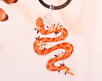 Bloemen slang sleutelhanger, sleutelhanger bedel, schoudertasje sleutelhanger, sleutelkoord, sleutelhanger bloemen, sleutelhanger dieren, cadeaus voor haar, sleutelhanger slang