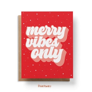 Cartão Merry Vibes Only, Cartões de Natal engraçados, Cartão de Natal engraçado, Cartões de Papai Noel secretos, Cartões de Natal para amigos, Cartões de Natal fofos