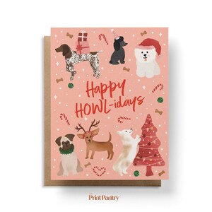 Dog Christmas Card, Happy Howlidays Card, Dog Lover Christmas Gift, Funny Dog Christmas Card, Funny Christmas Card, Funny Holiday Cards