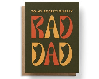 Rad Dad Card, Father's Day Card, Funny Father's Day Card, Card for Dad, Birthday Card for Dad, Funny Dad Card, Step Dad Card