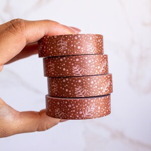 Floral Washi Tape, 1 Roll, Flower Washi Tape, Pink Washi Tape, Botanical Washi Tape, Journal Washi Tape, Planner Washi Tape, 15mm x 20m