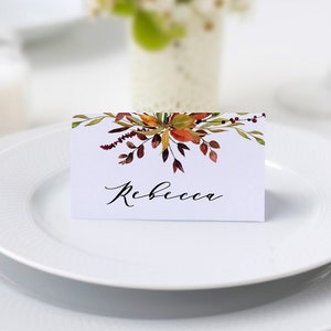 Thanksgiving Place Cards, Autumn Place Cards, Folded Tent Cards, Friendsgiving Place Cards, Thanksgiving Tent Place Cards, Editable PDF