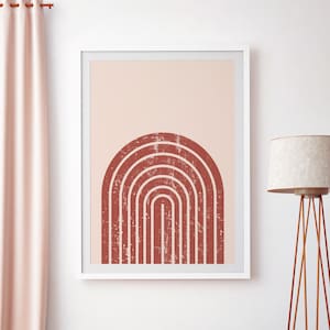 Rainbow Art Print, Mid Century Modern Art Print, Abstract Art Print, Boho Decor, Minimalist Geometric Art Print, Digital Download Printable