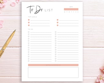 To Do List Printable, To Do List Planner Page, Productivity Planner, To Do List Printable Template, Planner Insert, A4, A5, US Letter