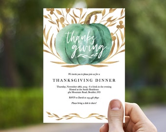 Thanksgiving Invitation Template, Printable Thanksgiving Invitation, Friendsgiving Invitation, Thanksgiving Dinner, Editable Fall Invitation