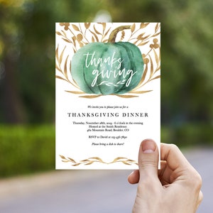 Thanksgiving Invitation Template, Printable Thanksgiving Invitation, Friendsgiving Invitation, Thanksgiving Dinner, Editable Fall Invitation