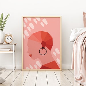 Geometric Woman Art Print, Abstract Woman Print, Female Art Print, Fashion Wall Art, Abstract Wall Art, Modern Art Print, Printable Wall Art