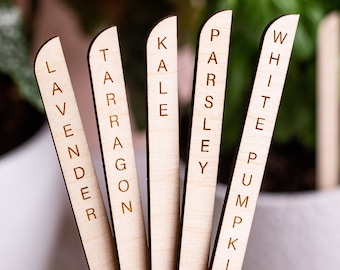 Minimal Plant Stakes, Plant Markers, Garden Stakes, Modern Plant Accessories, Wooden Plant Stakes, Plant Sign, Vegetable Marker, Herb Marker