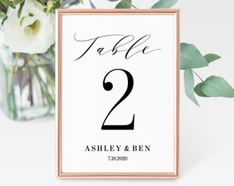 Printable Table Numbers, Wedding Table Numbers Printable, Table Numbers, Table Number Template, Editable Table Number, Instant Download