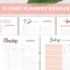 Printable Planner Bundle, Daily Planner, Productivity Planner, Printable Planner Template, Work Planner, Planner Insert, A4, A5, US Letter