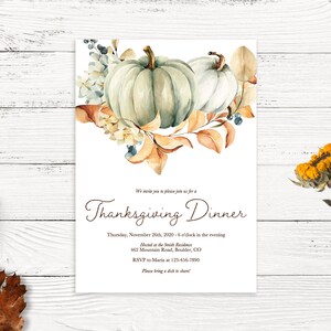 Thanksgiving Invitation Template, Thanksgiving Dinner Invitation, Printable Thanksgiving Invitation, Friendsgiving Invitation Template, 5x7