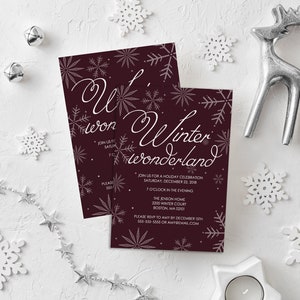 Winter Wonderland Invitation, Christmas Party Invitation, Holiday Party Invitation, Christmas Card, Printable Party Invitation