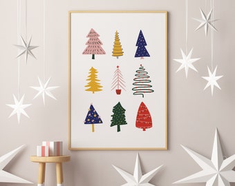 Wall Art Christmas Printables Christmas Tree Print Instant - Etsy