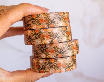 Floral Washi Tape, 1 Roll, Flower Washi Tape, Tropical Washi Tape, Journal Washi Tape, Planner Washi Tape, Plant Washi Tape, 15mm x 20m